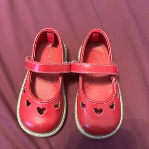 Red Heart Cutout Kids Shoes